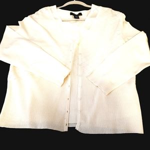 White set of matching cardigan and top in white